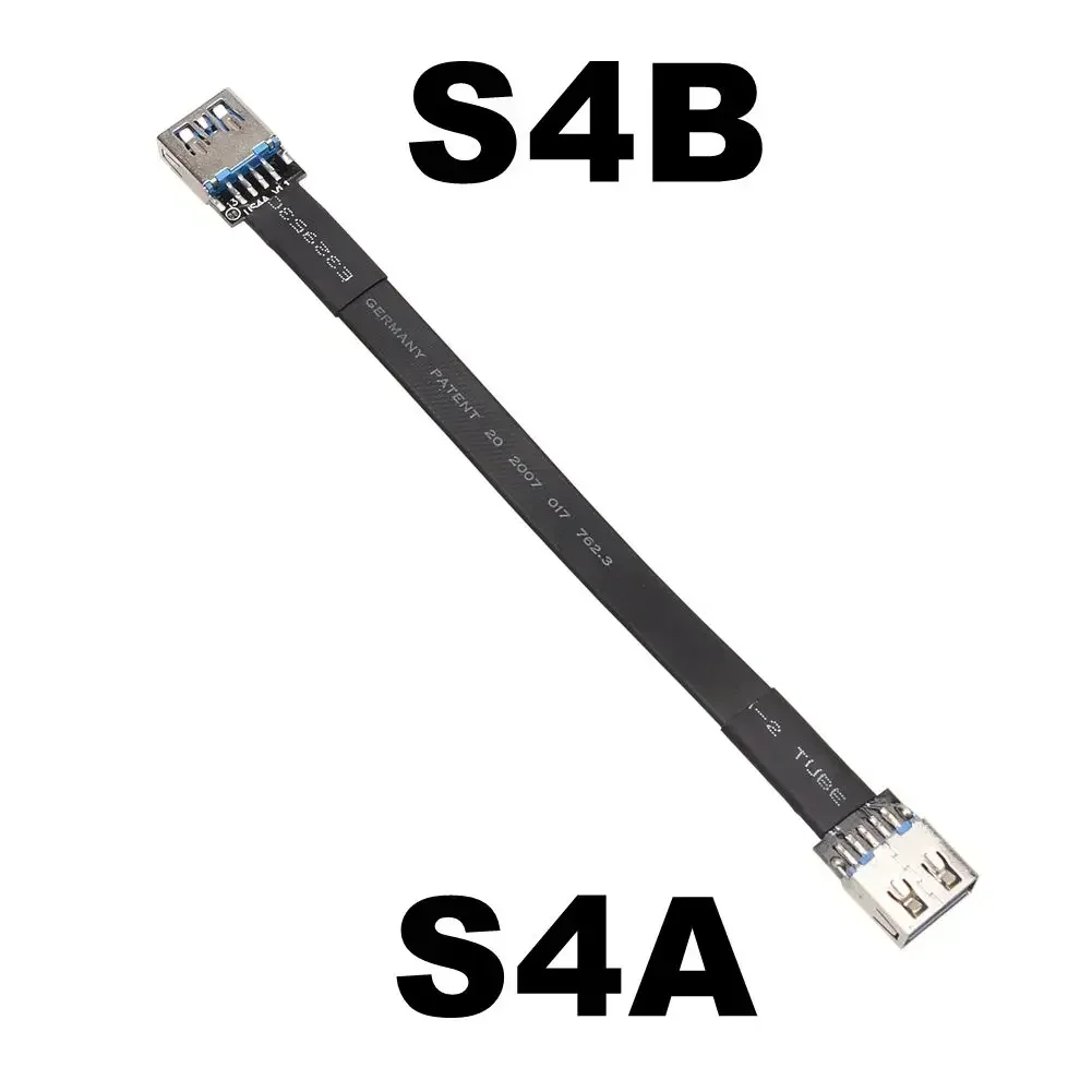 ADT USB 3.0 A męski na żeński ultracienki przedłużacz FPV FPC z płaską taśmą typu A żeński na męski adapter USB 3.0 podwójny kąt 90