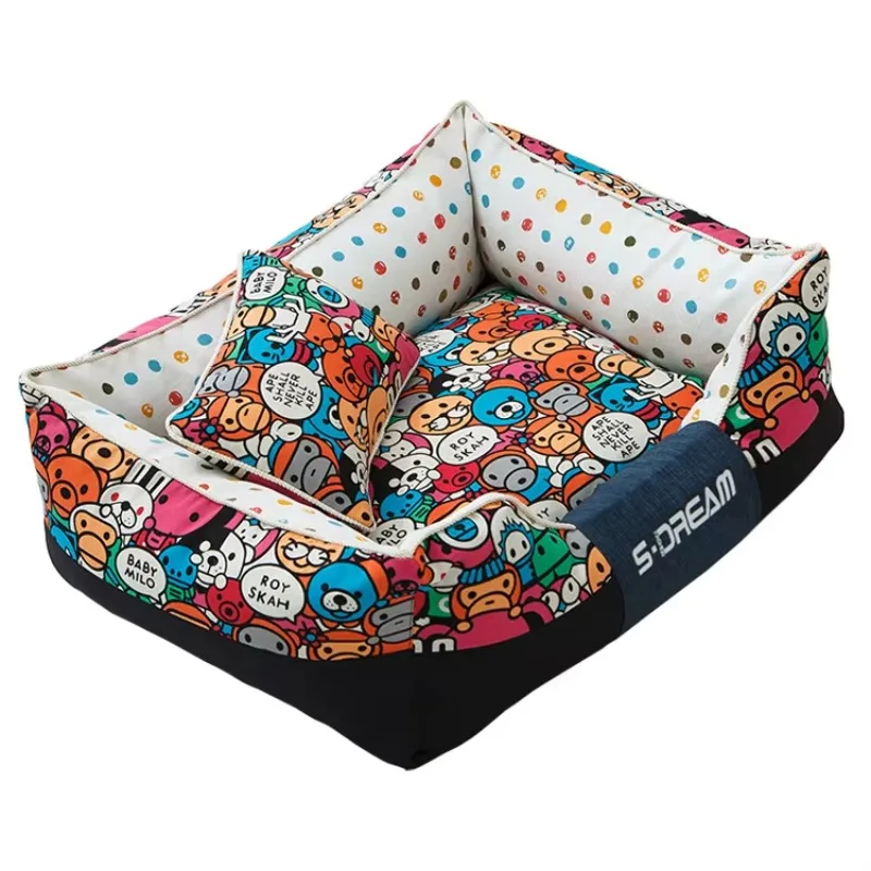 

Creative Large Universal Solid Cloth Pet Nest Four Seasons Kennel for Cats Winter Removable Washable Dog Mat Golden Breathable
