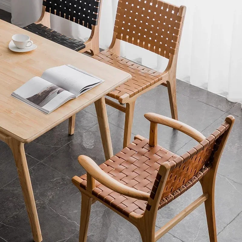 Luxury Comfortable Dining Chairs Aesthetic Modern Wood Kitchen Dining Chair Conference Ergonomic Chaise Design Home Furniture