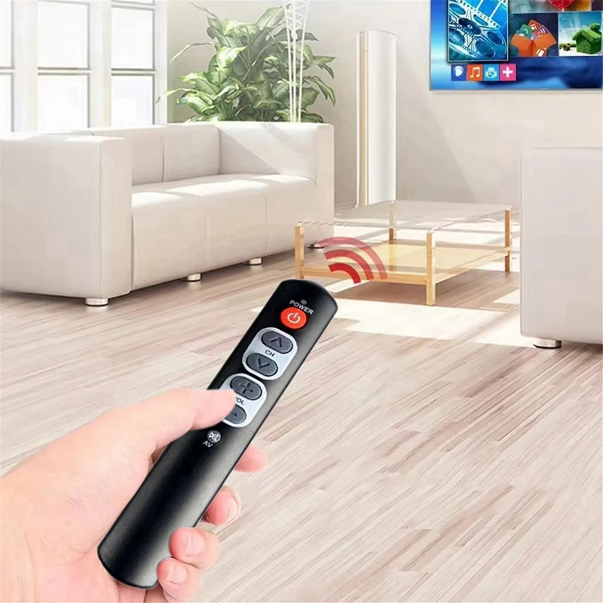 Smart Learning Remote Control TV Remote Control 6 Large Buttons for TV, Set-Top Box, DVD, VCR