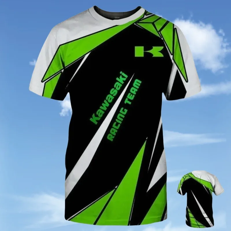 

MOTO-Summer outdoor sports popular quick drying breathable Kawasaki motorcycle T-shirt thin motorcycle sports T-shirt