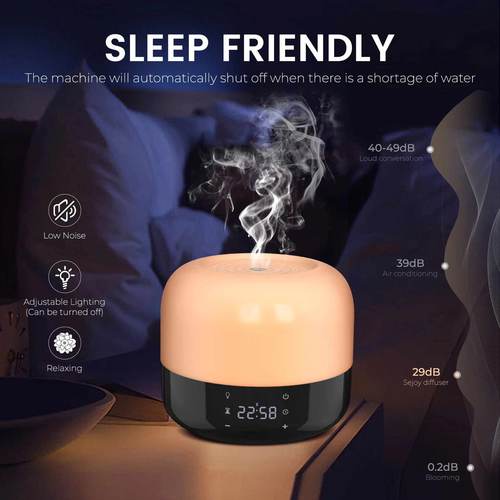 Aroma Diffuser Air Humidifier Ultrasonic Cool Mist Maker Fogger Led Essential Oil Difusor 1-8 HourTimer, 7 Atmosphere Lights