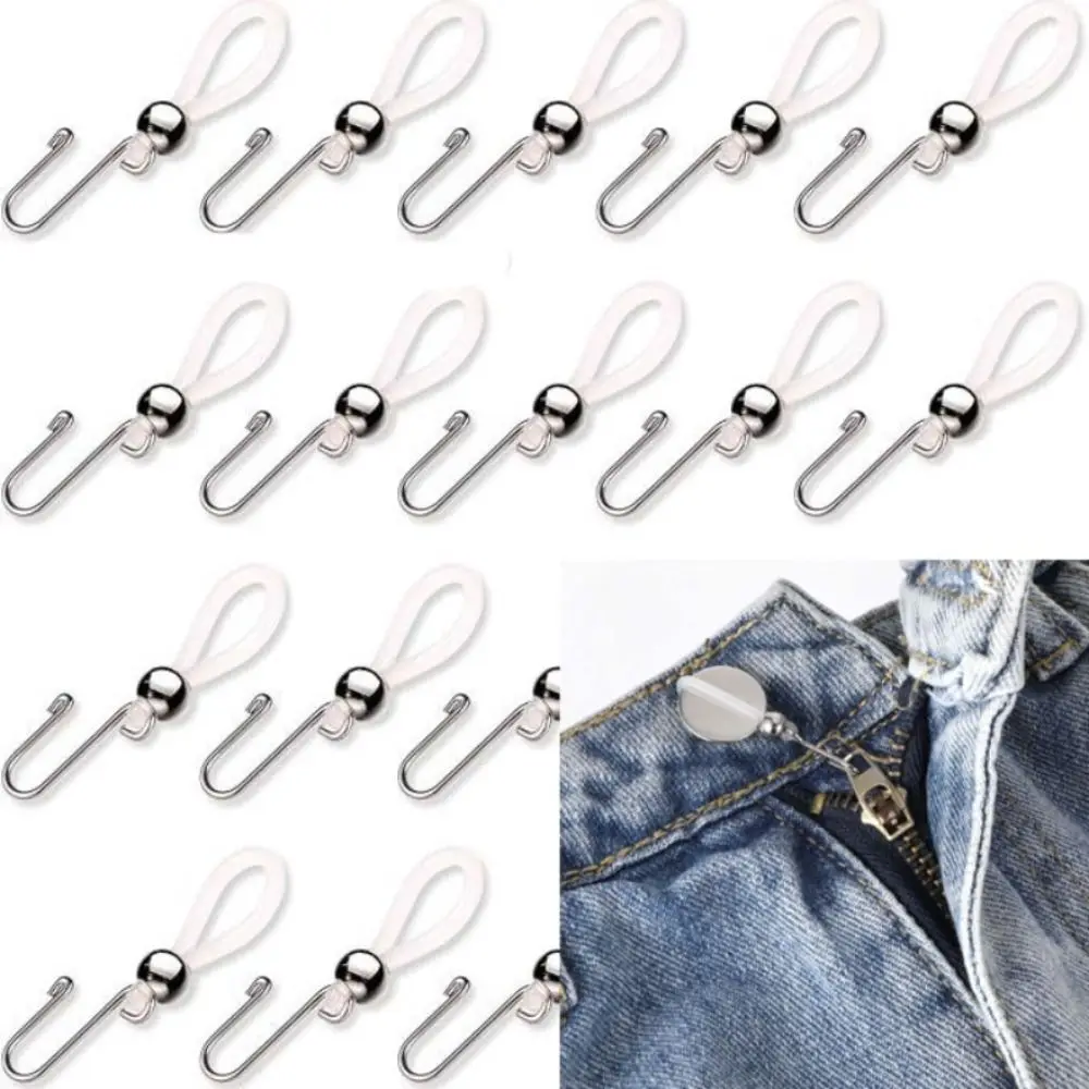 5/10Pcs Adjustable Pants Button Clasp Jeans Zipper Holder Clip-On Structure Zipper Anti-Slip Buckle