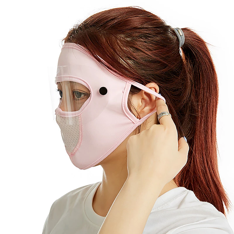 Women Summer Full Face Ice Silk Neck Protection Sunscreen Mask Outdoor Dustproof Breathable Anti-ultraviolet Thin Face Mask