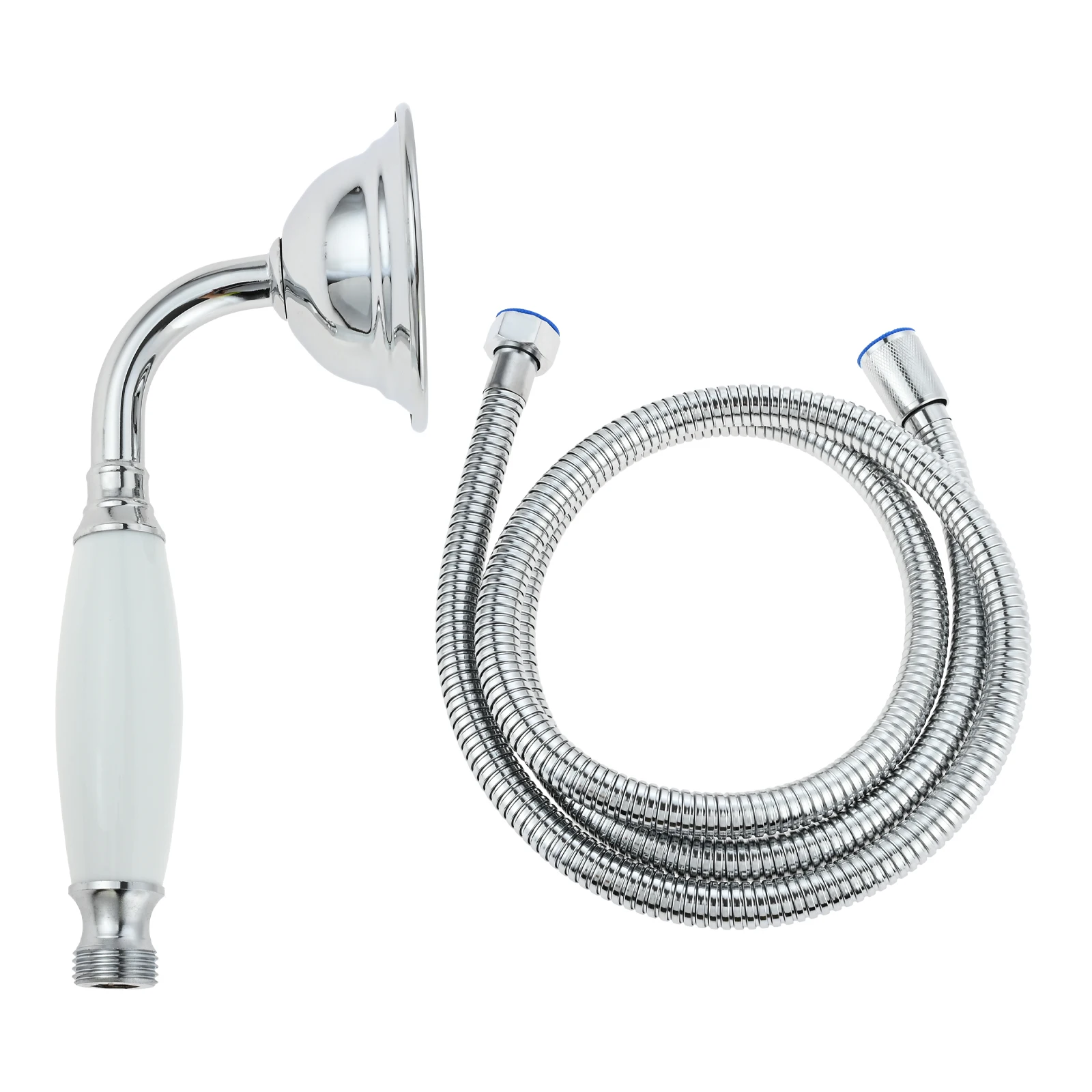 1pc Polished Chrome Handheld Shower Spray With 1 Hose Bathroom Tool Head For  Faucet Hand Shower Holder Stainless Steel Ceramic