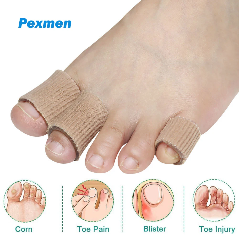 

Pexmen 1/2/5Pcs Toe Tubes Toe Cushion Tube Corn Pads for Toes Sleeves Soft Gel Protectors for Corns Blisters and Calluses