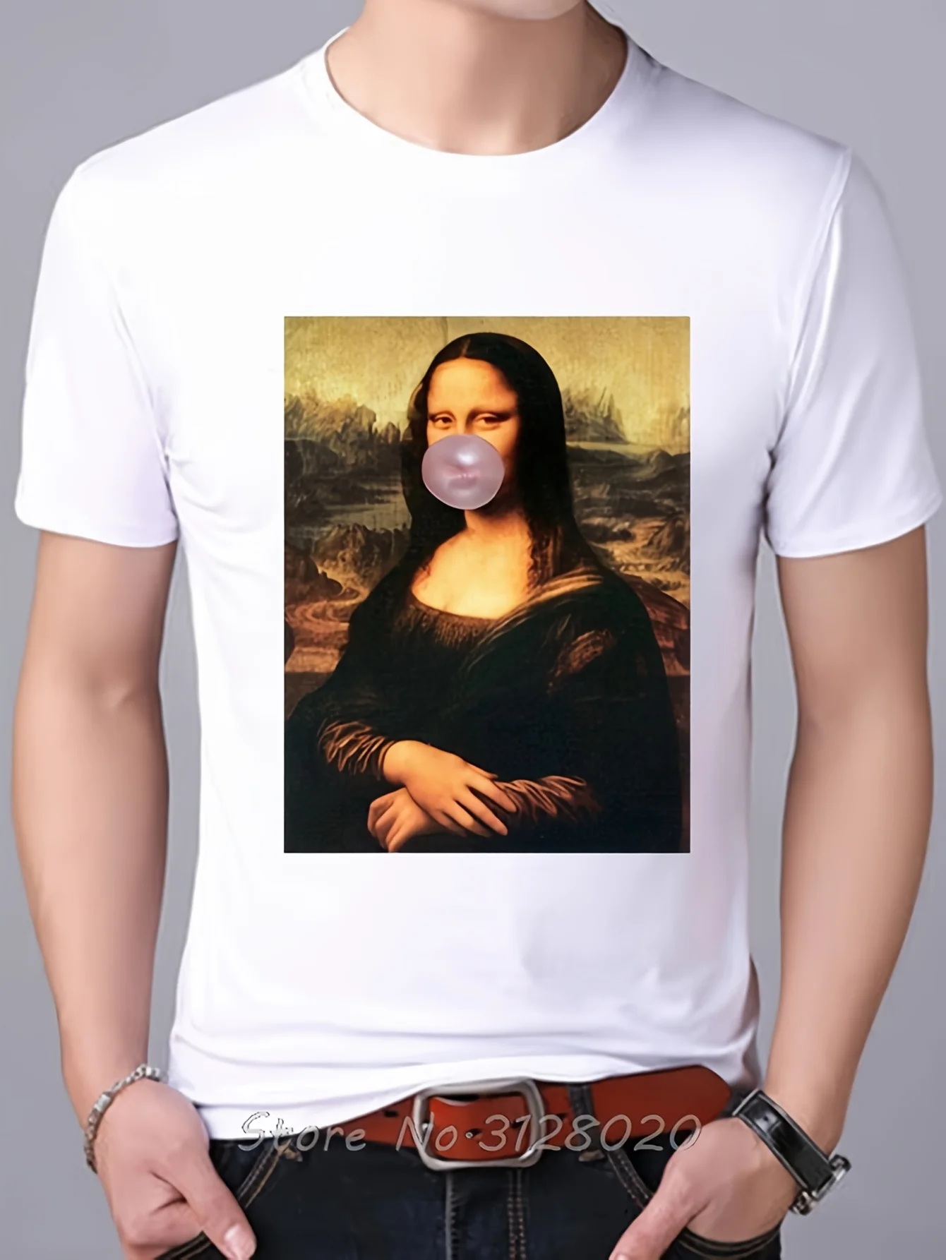 Showtly забавная модная мужская футболка с рисунком Monalisa, абстрактная картина маслом, забавная мужская одежда с героями мультфильмов Мона Лизы