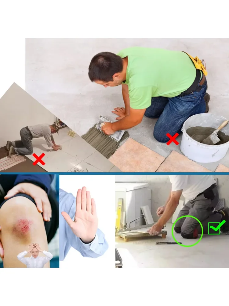 2Pcs Professional Knee Protection Pad Paste Kneeler for Floor Wall Tile Manual Fixing Workers Gardening Construction Tools