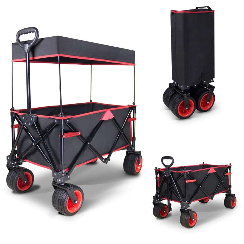 

High Quality Control Efficient Outdoor Utility Wagon 120kg 100L Folding Big Wheels Camping Wagon