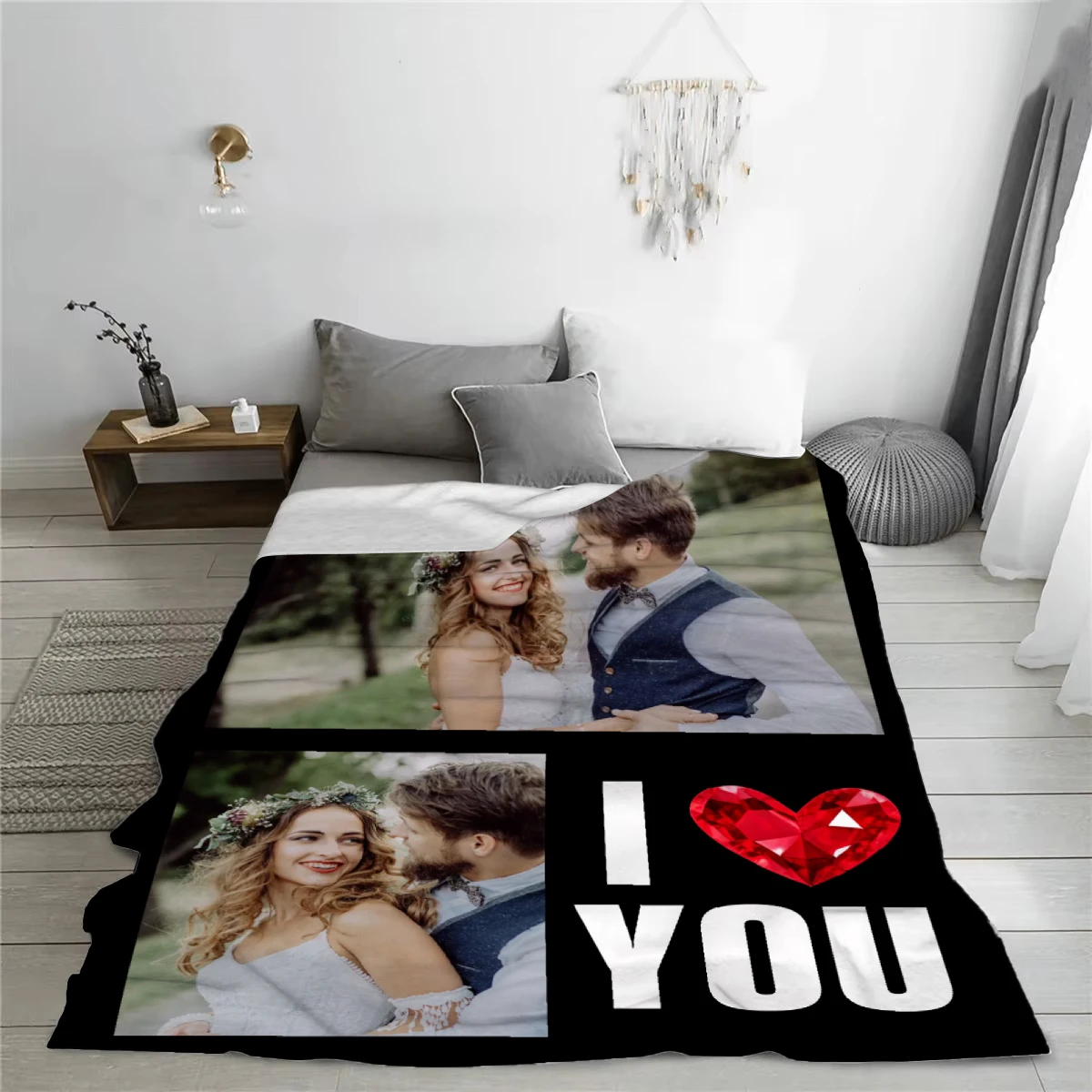 Custom Photo Flannel Blanket - Personalized Image Print, Soft & Cozy for All Seasons, Perfect Gift for Family & Friends