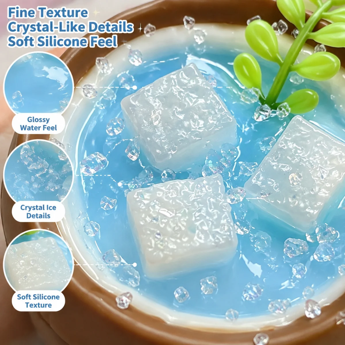 Blue Liquid Coconut Cup Squishy Toy Food Grade Silicone Soft Pinch Toy Realistic Drink Shape Stress Relief Hand Toy For Kids