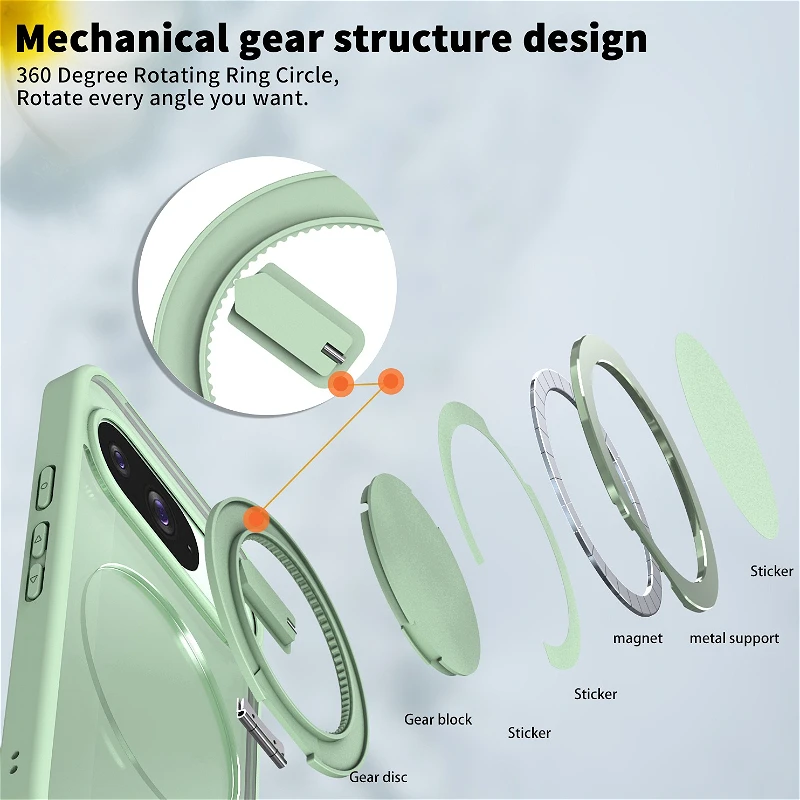 تصميم الدرع 360 °   حافظة شفافة بحامل مغناطيسي قابل للدوران لهاتف Google Pixel 10A 9 Pro XL غطاء خلفي عازل للمسند الهوائي المقاوم للصدمات