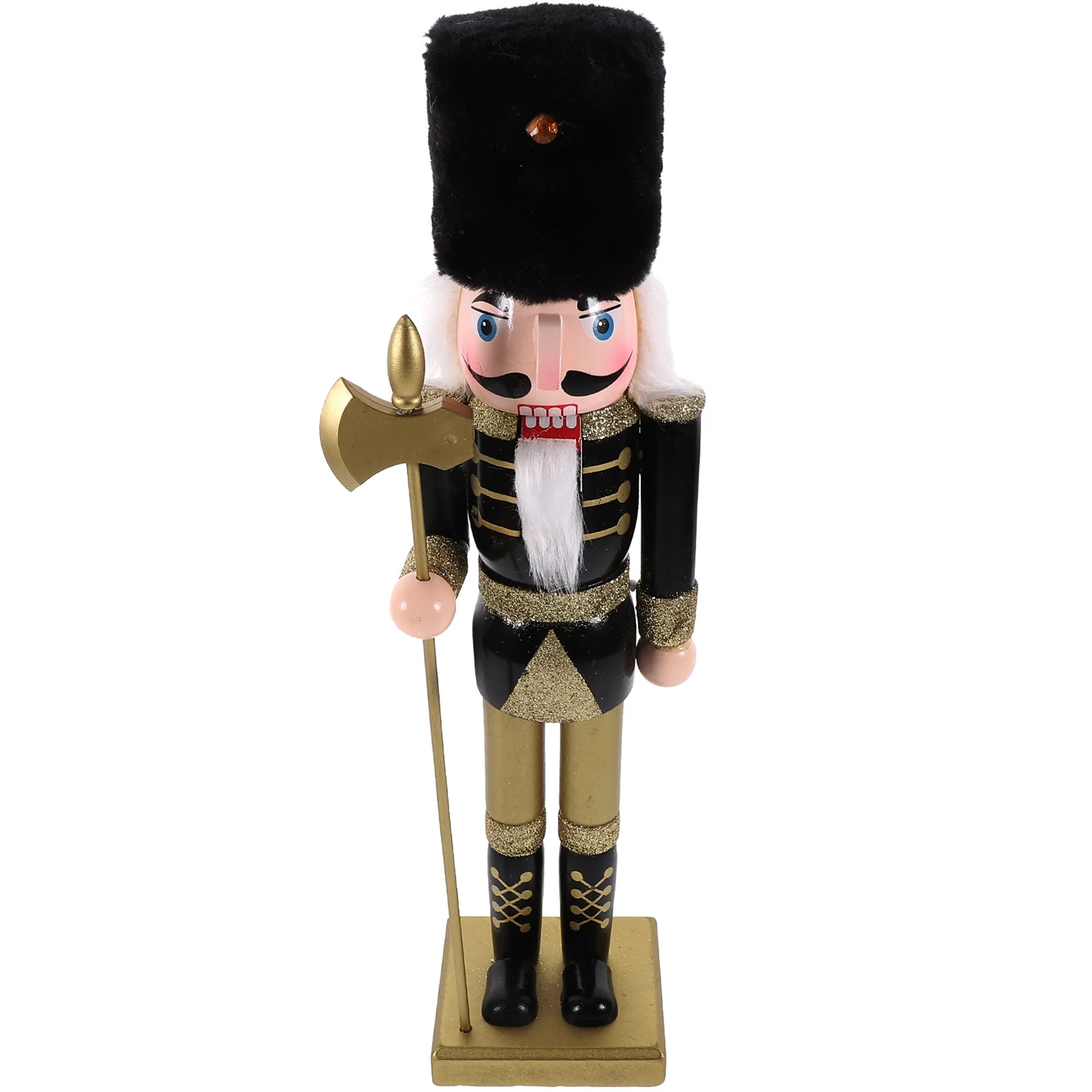 

1pc Wooden Nutcracker Figure Traditional Xmas Decoration Desktop Holiday Ornament Christmas Gift Nutcrackers Craft Festive Party