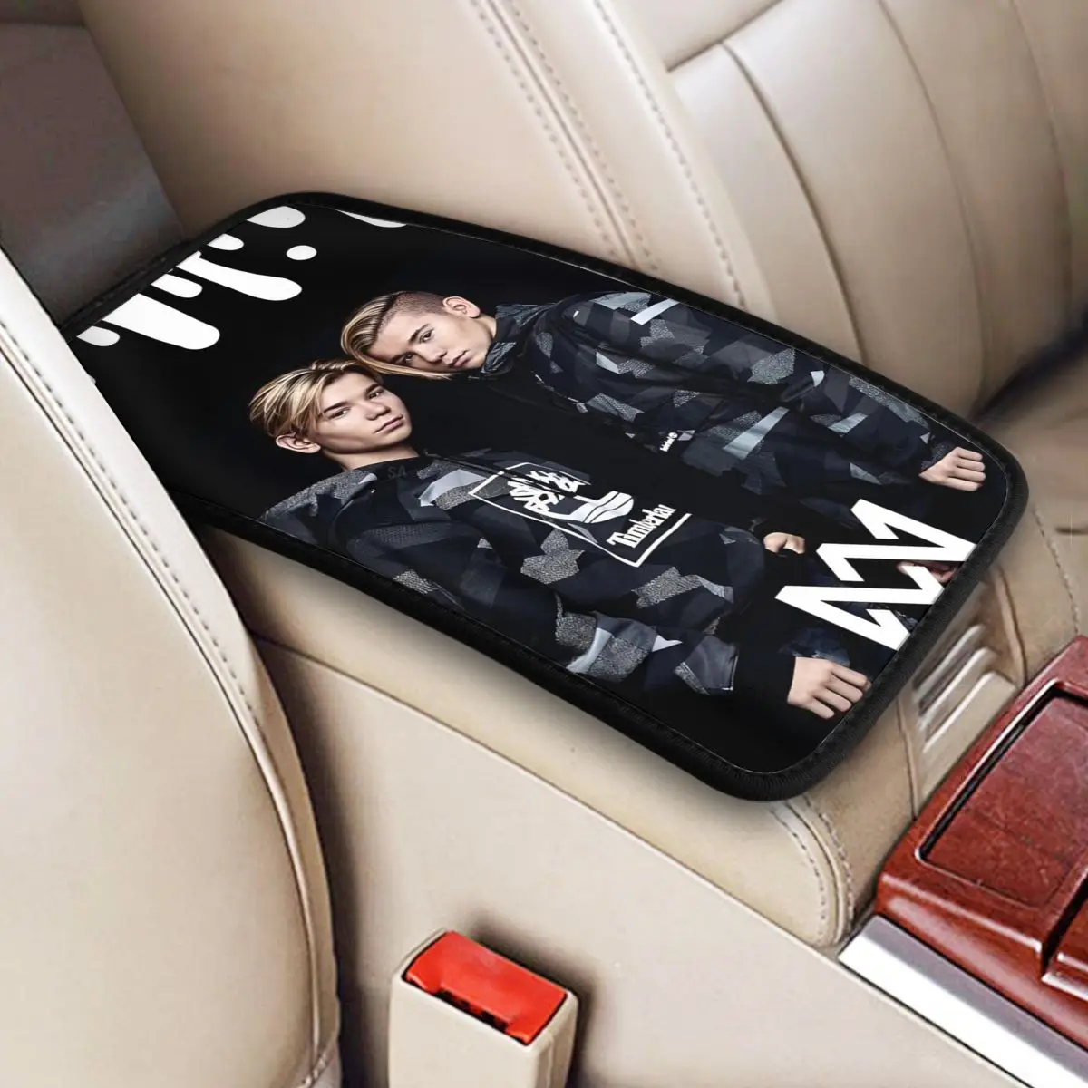 32x19cm Car Armrest Cover Mat Leather Marcus And Martinus Center Console Cover Pad Twin Singer Auto Interior