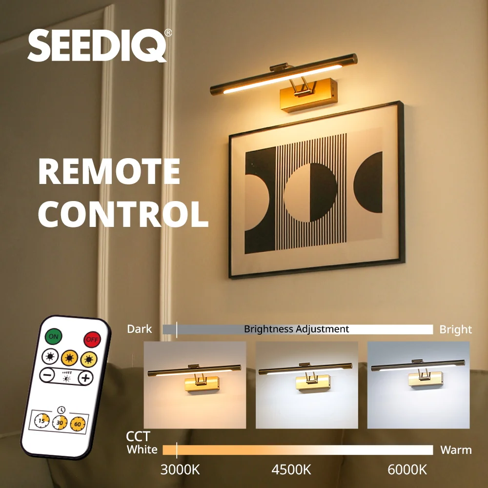 مصباح حائط LED قابل لإعادة الشحن 40 سم مصباح لاسلكي 4400 مللي أمبير في الساعة مع ضوء جدار داخلي للتحكم عن بعد