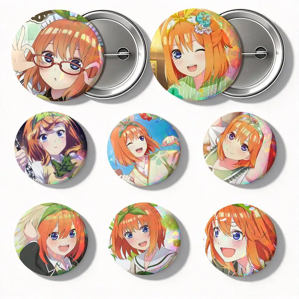 Anime Characters Nakano Yotsuba Round Badge Creative Brooch Clothing Backpack Accessories Lapel Pin