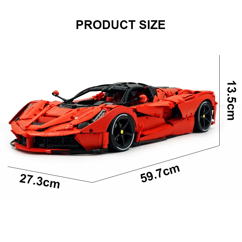 CADA 61505 Red Technical Super Sprots Car Model Building Blocks Brick DIY Puzzle Toys Assembly Birthday Christmas Gifts