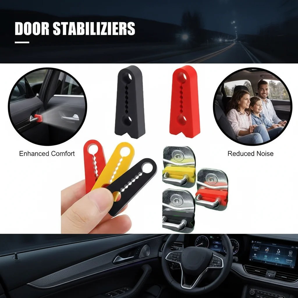 Soft Silicone Auto Door Lock Damper Buffer Pad Shock Absorber Anti-Noise Soundproof Gasket Protection Sticker Accessories Kit