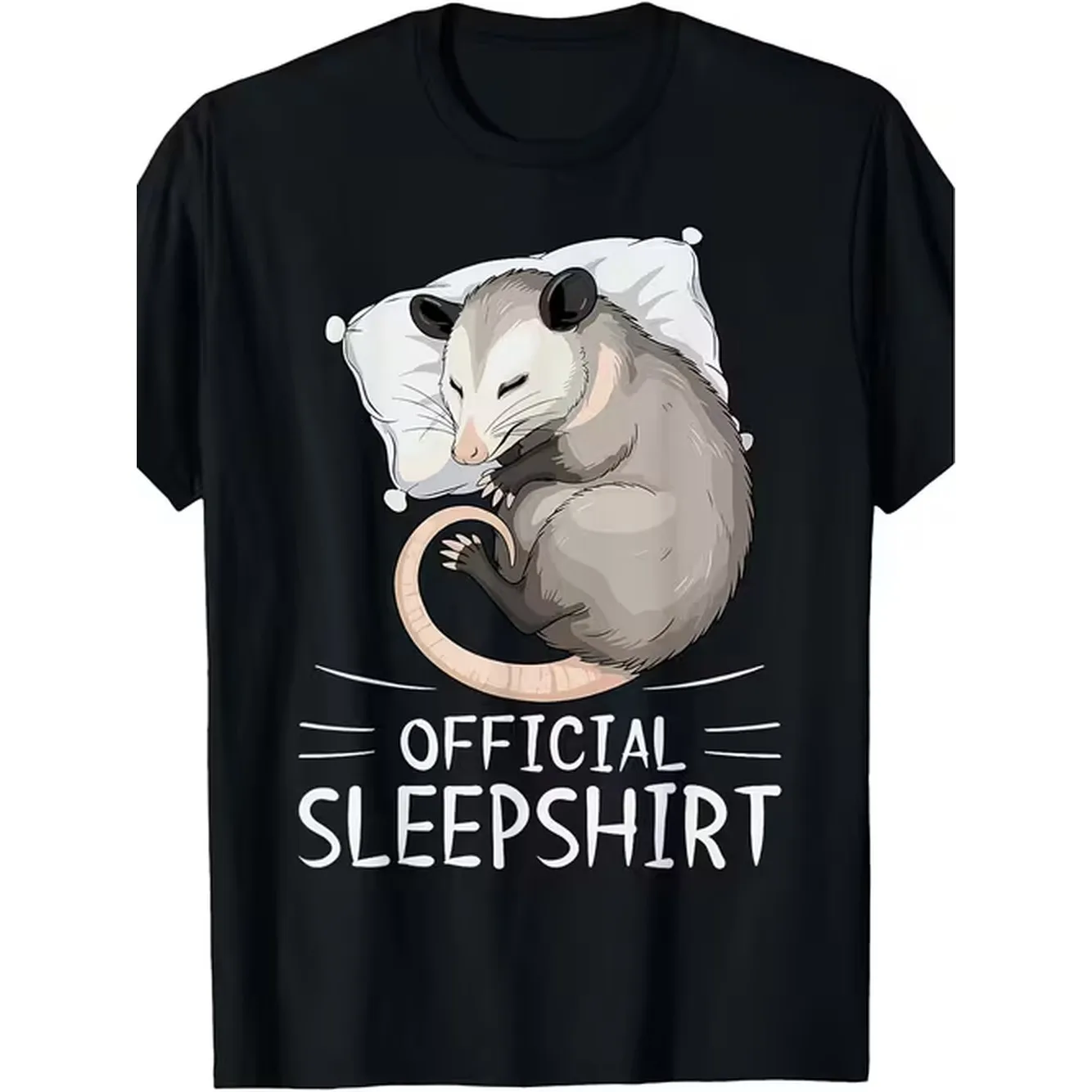Opossum Animal Official Sleepshirt Pajamas Nightgown T Shirtmale Printed Fashion Daily Short Sleeve Tee