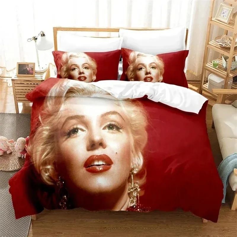 3D Marilyn Monroe All Season Duvet Cover Bedding Comforter sets Soft Quilt Cover and Pillowcases Single Double Queen King