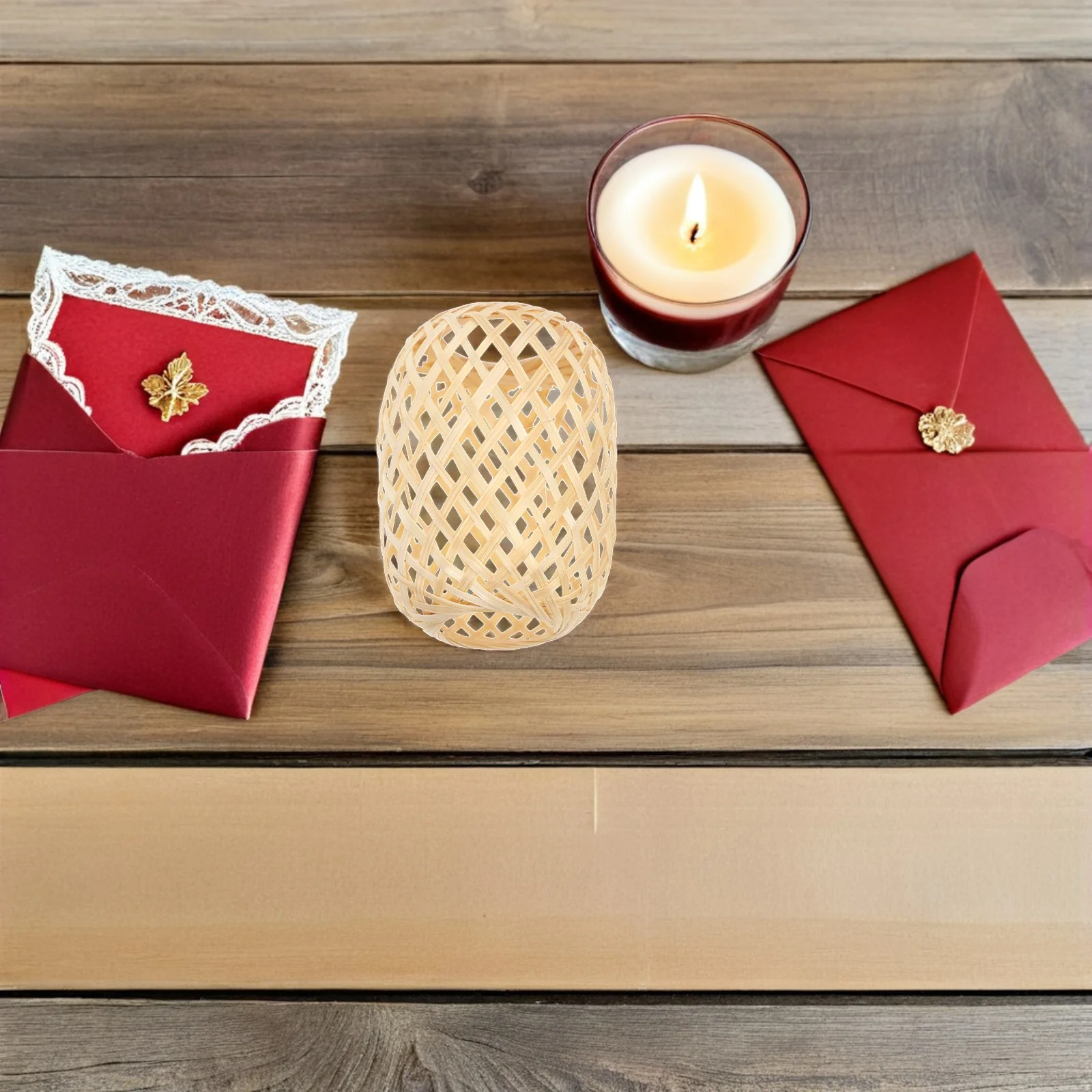 

2 шт., мини-бамбуковый абажур, подвесной потолочный вентилятор ручной работы, люстра, чехол в деревенском винтажном стиле, тканый светильник, декор для