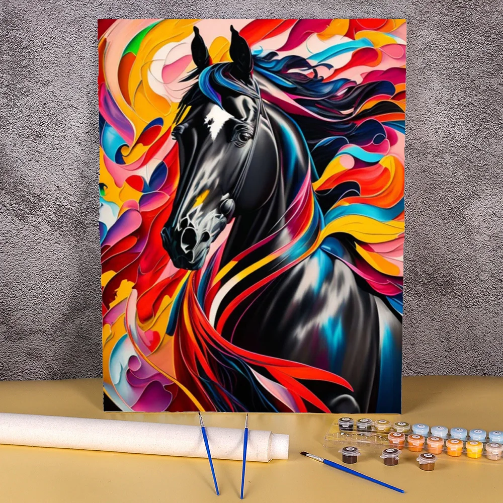 

Painting By Numbers Acrylic Paints Animal Horse Coloring By Number For Adults Diy Crafts Wall Art Home Decor Picture On Canvas