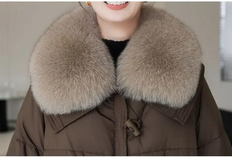 2025 Winter Neue Unten Kurze Gepolsterte Jacke Frauen Parkas Pelz Kragen Dicke Baumwolle Mäntel Kleidung Schwarz Casual Oberbekleidung Weibliche neue – Detail 16