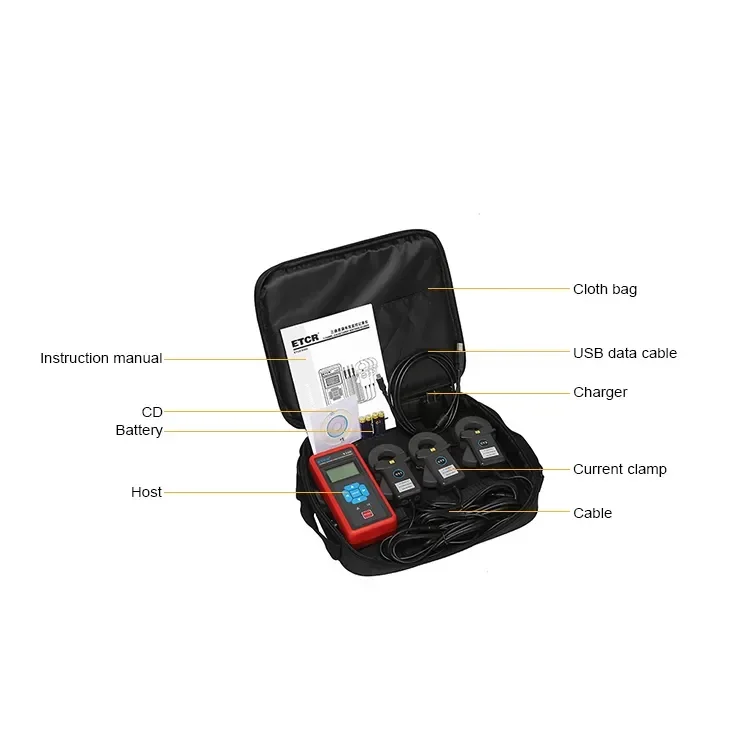 ETCR três canais de vazamento atual Meter Clamp, gravador de monitoramento de circuito, teste, ETCR8300, ETCR8300