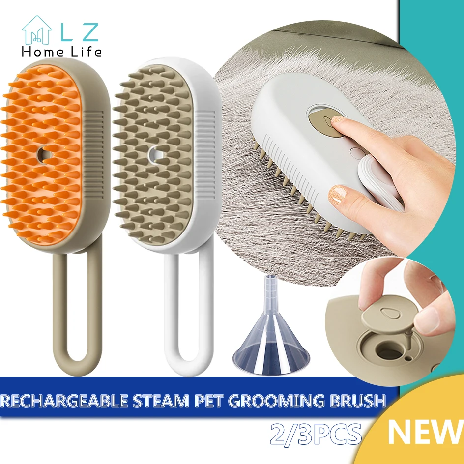 

3 in 1 Cat Steam Brush Electric Spray Water Dog Brush Cat Hair Brushes for Massage Pet Grooming Comb Hair Removal Combs