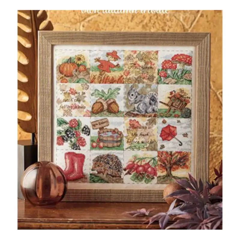 

The cross-stitch set of autumn elements 28CT, 18CT, 14CT and 11CT can be selected from the saga printed fabric handcrafted mater