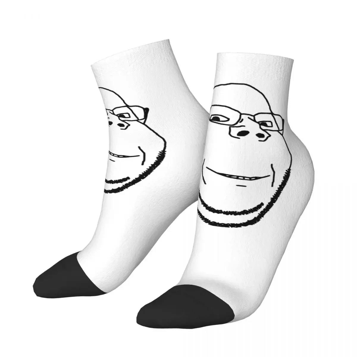 Smiling Wholesome Wojak Soyjak Socks Harajuku Super Soft Stockings All Season Socks Accessories for Man's Woman's Gifts