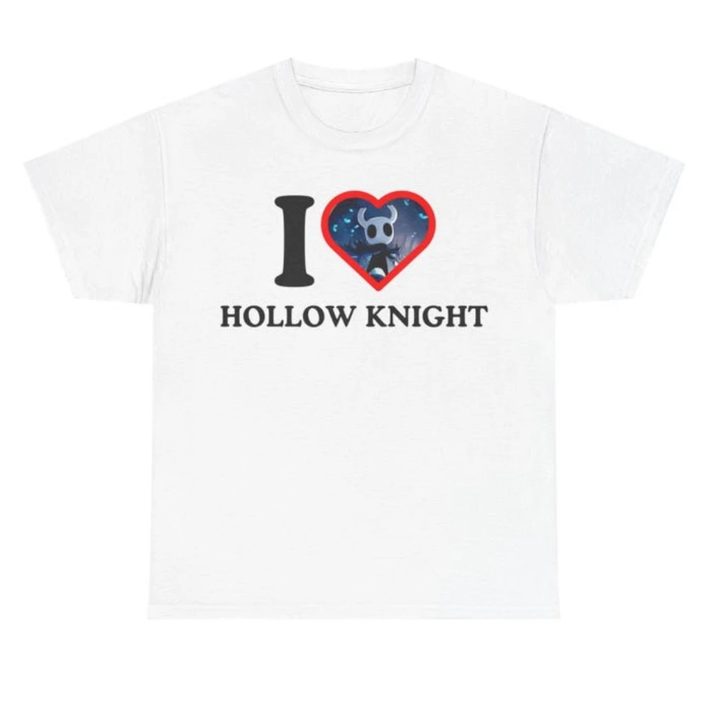 I Love Hollow Knight T-Shirt Hollow Knight: Silksong Unisex Gamers Graphic T Shirts Woman Man Fashion Casual Cotton Short-sleev