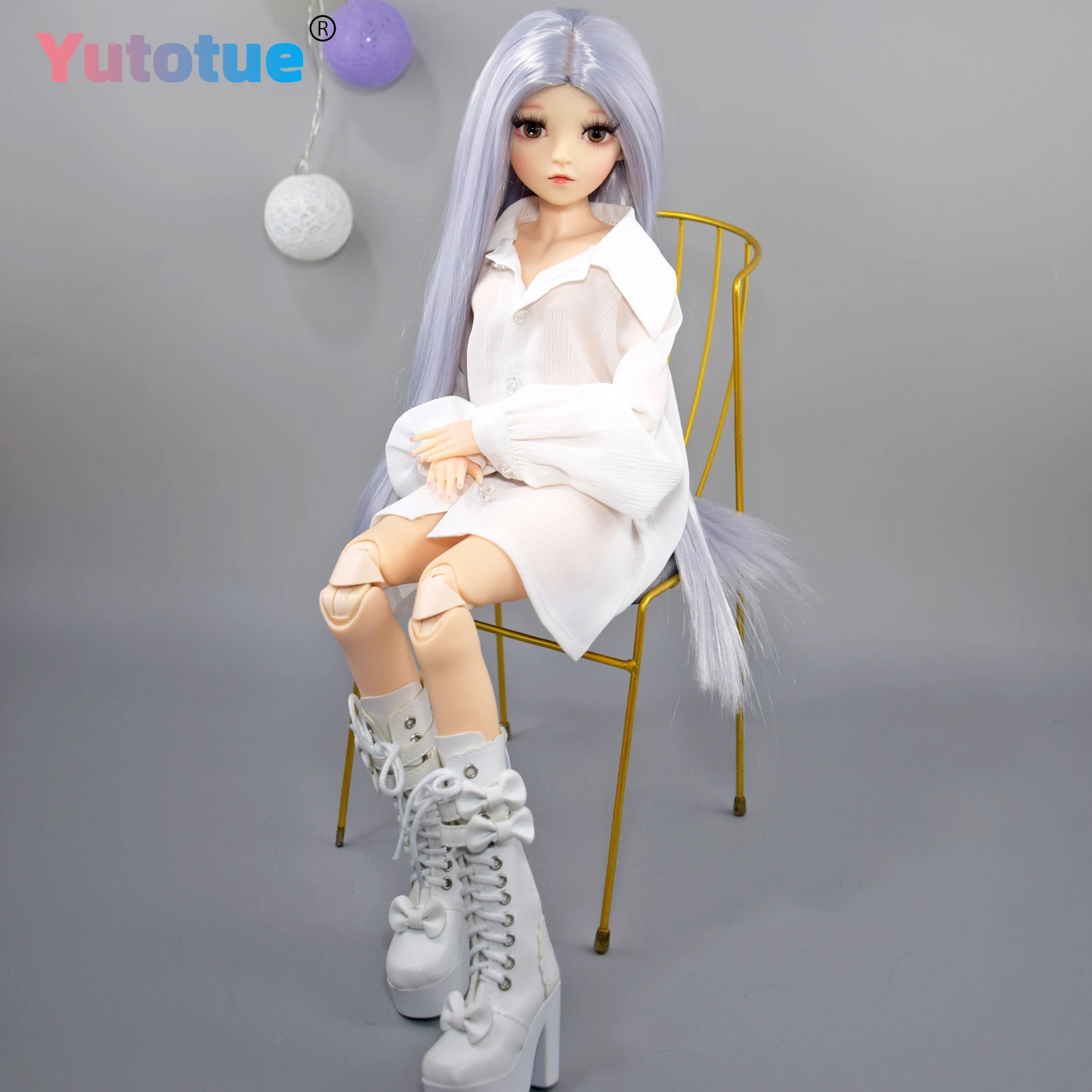 YUTOTUE 1/3 BJD 인형 장난감 60cm 소녀 인형 셔츠 신발 스트레이트 가발 풀 세트 패션 인형