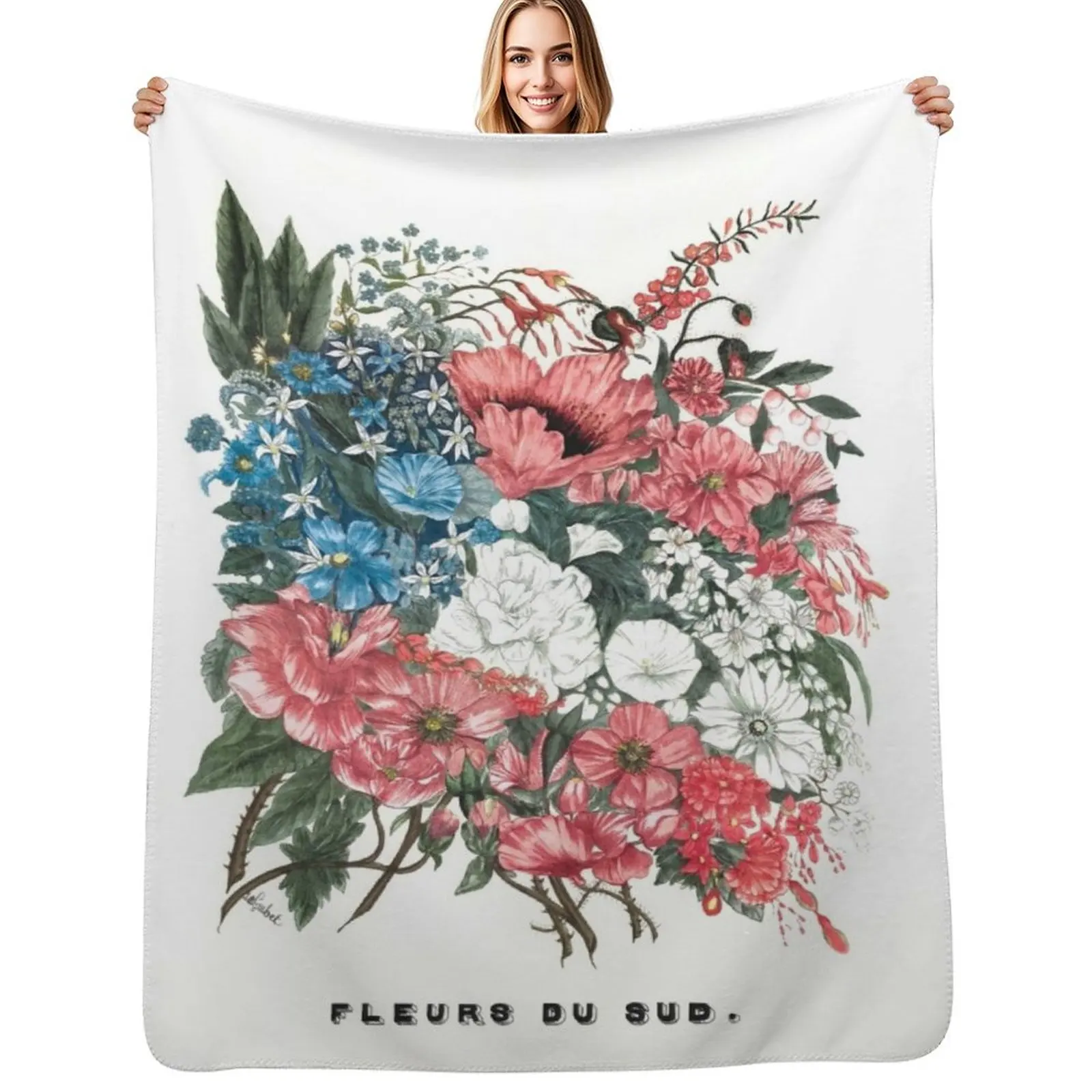 

Flowers of the South Throw Blanket Cute bed plaid Flannel funny gift Blankets
