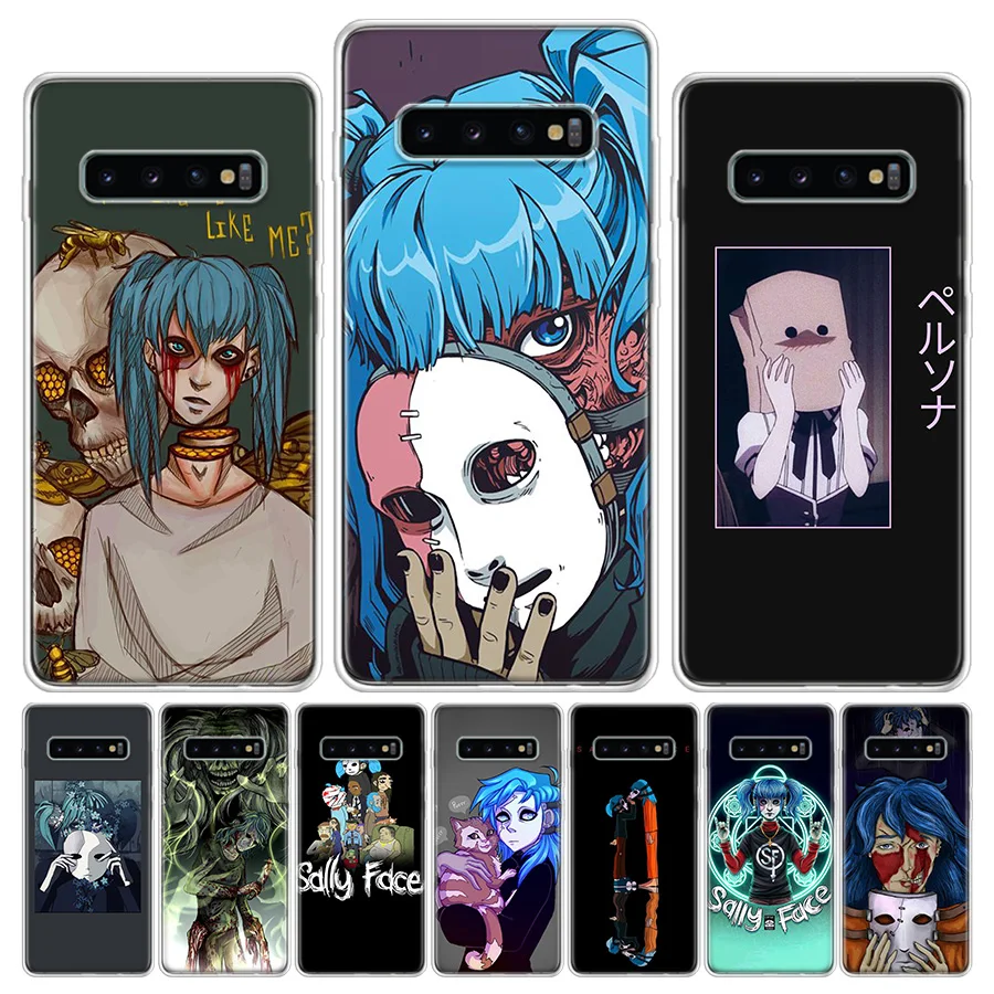 Sally Face Game Phone Case For Samsung Galaxy S24 S22 Ultra S21 Plus Capa S20 S23 FE S10 S9 S8 Plus Cover Shell Clear TPU Protec