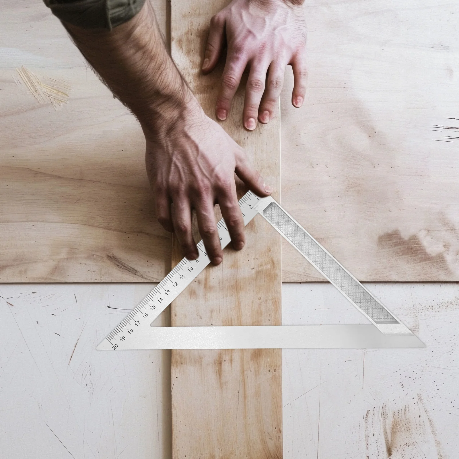 

Aluminum Alloy 90 Degree Triangle Ruler 200mm Wide Base Precision Measuring Tool for Woodworking Construction Drafting Metric