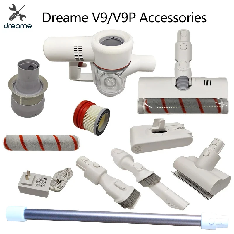 Original Dreame V9 Accessories HEPA Filter Roller brush Motor Dust cup Tube Host Main brush Charging Base