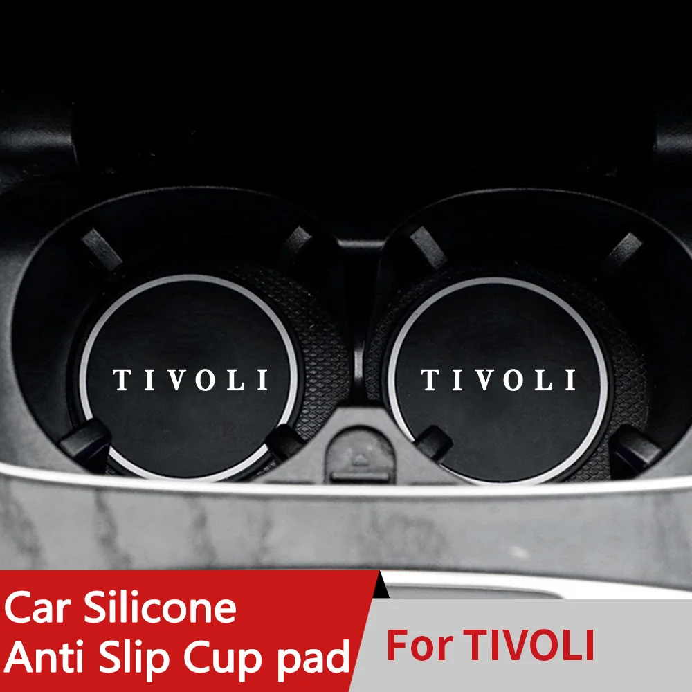 

2pcs Car Cup Holder Anti Slip Insert Coaster Pads For SsangYong Tivoli 2018 2023 2015 2017 Auto Water Cup Holder Silicone Mat