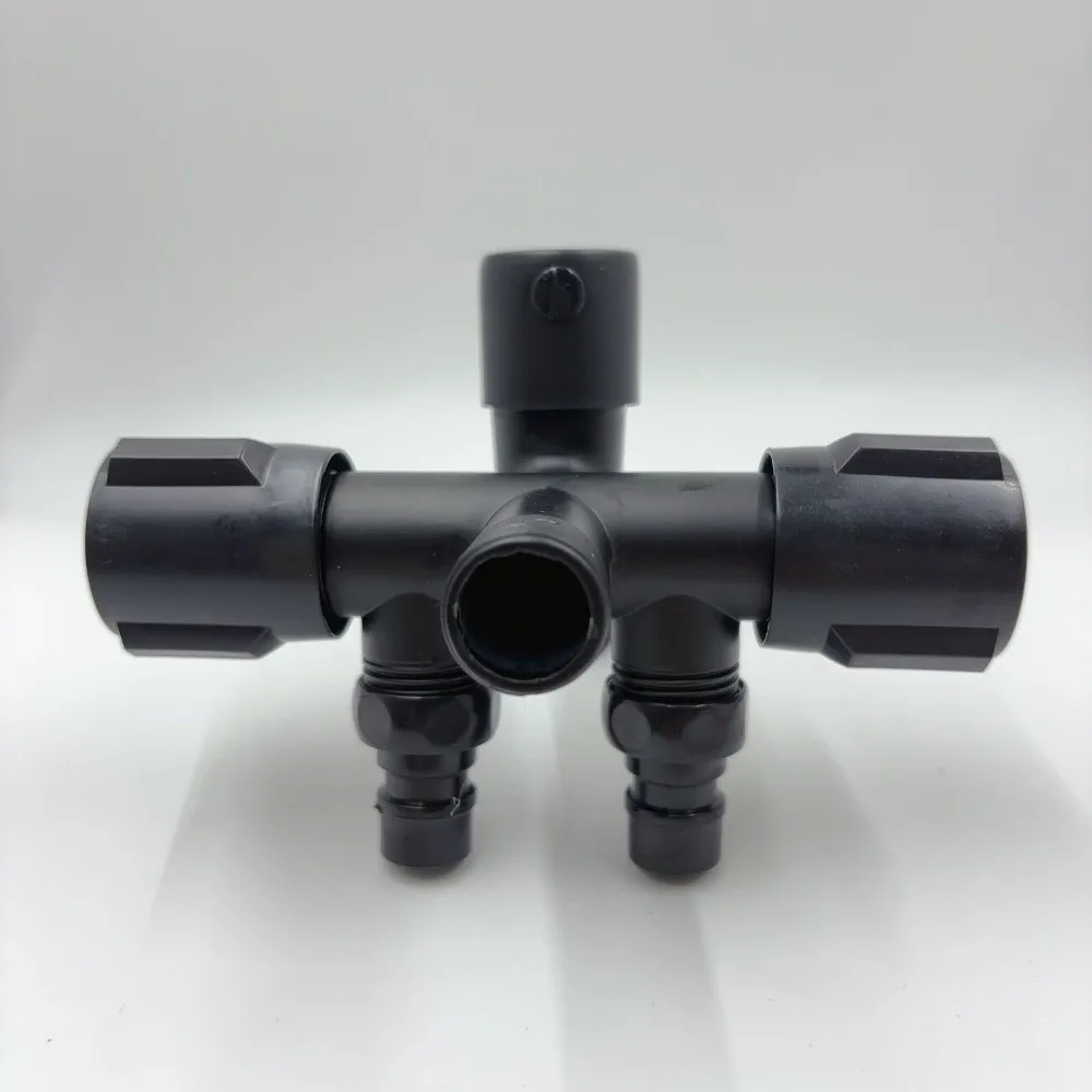 

Rust-proof Four Way Valve Faucet Zinc Alloy One in Three Out Stainless Steel Faucet Sturdy Multi-functional