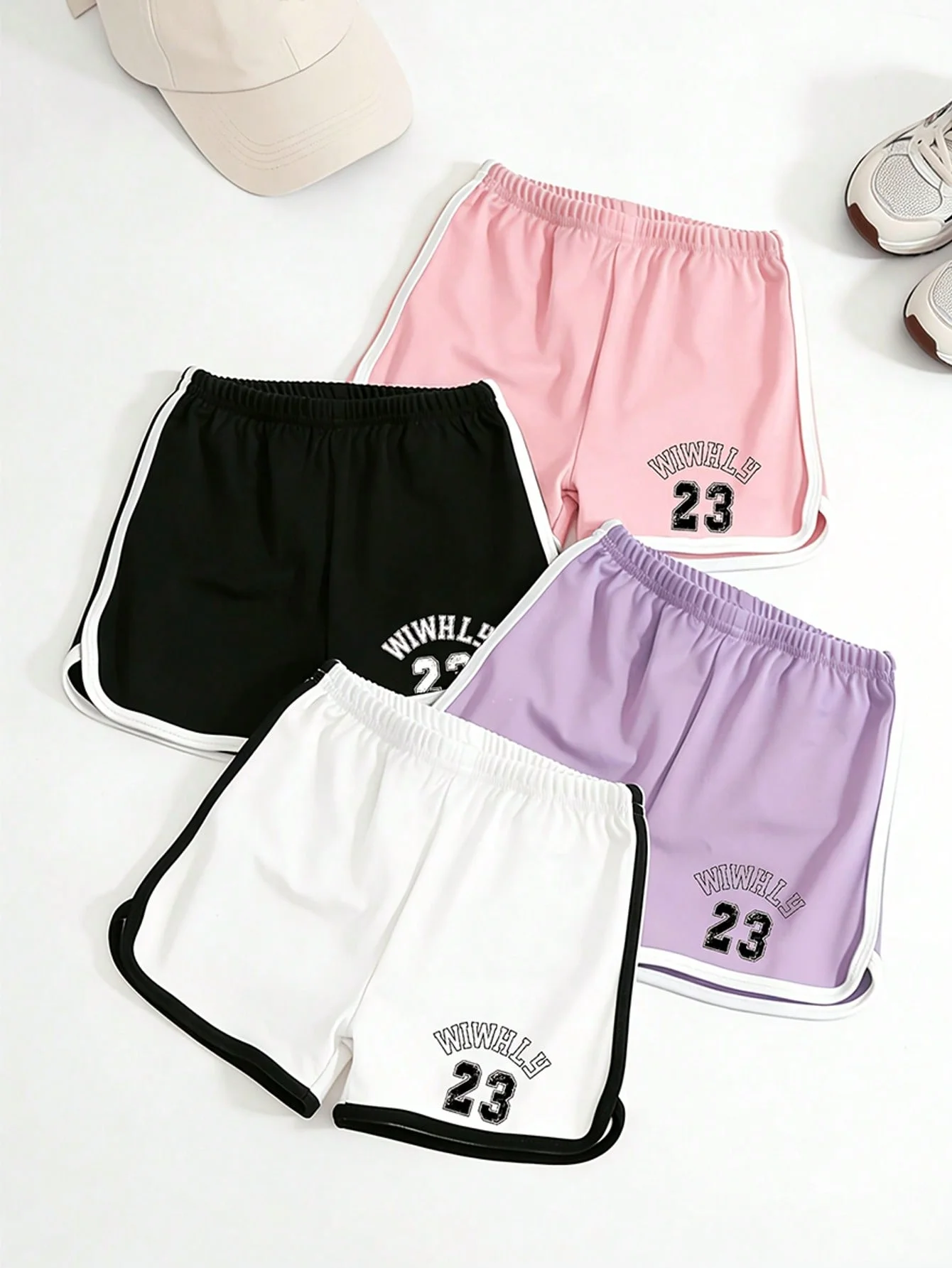 4 Pairs of Kids Digital-Print Shorts, Fashionable, Soft and Comfortable, Loose-Fitting Sports Pants Suitable for Boys and Girls
