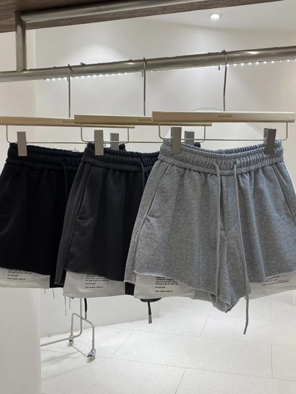 

High Waist Loose Casual Shorts Women plus Size Summer High Waist Loose Drawstring Wide Leg Pants Fashion Patch Design