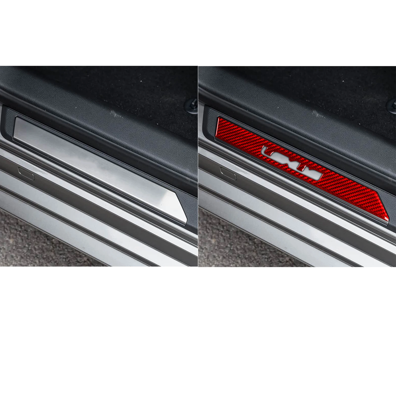 For Lexus ES200/250/260/300h/350/200 2018–2025 Front Door Welcome Sill Panel Trim Real Soft Carbon Fiber Accessories Stickers