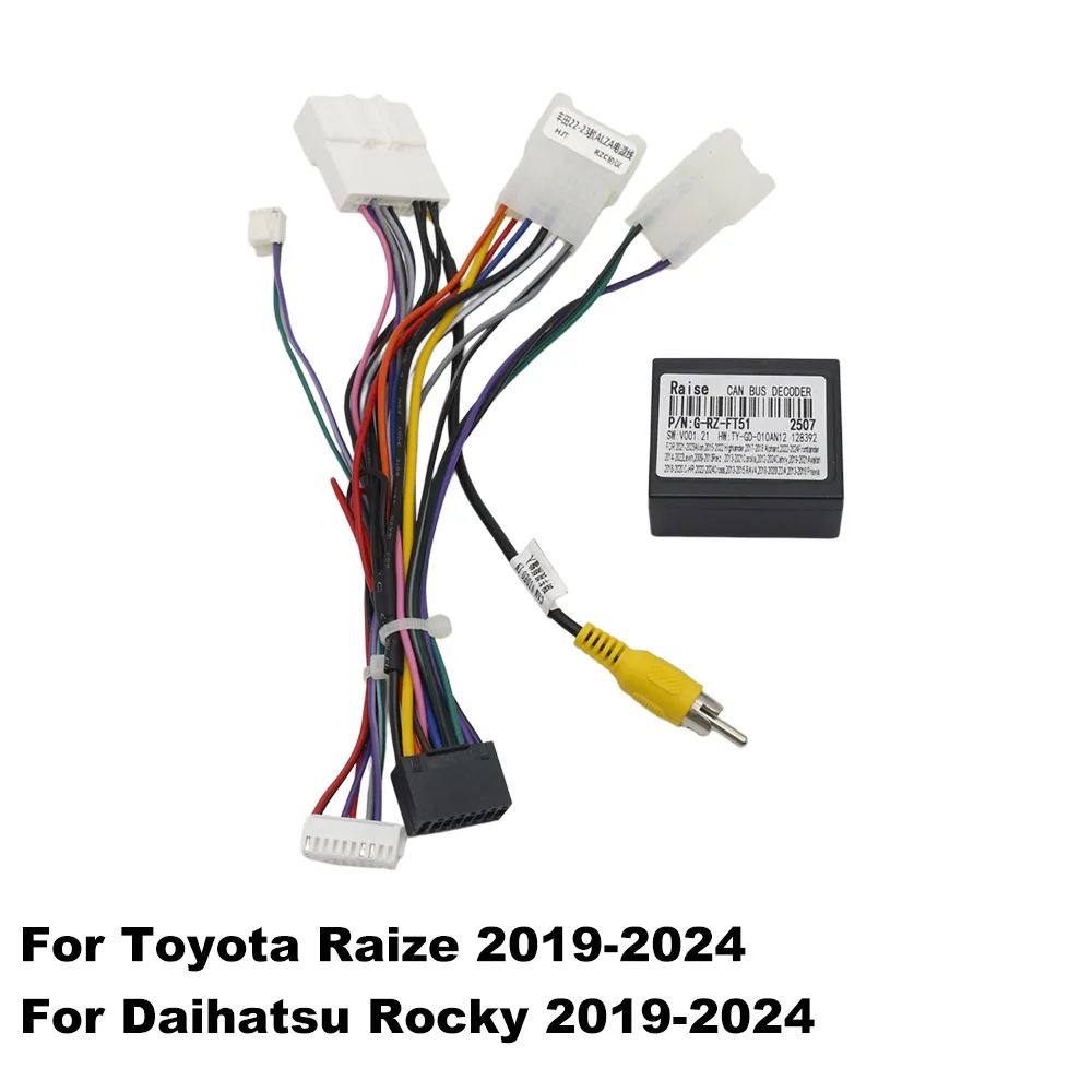 16Pin Car Wiring Harness Canbus Decoder Power Cable Adapter Android Radio For Toyota Raize Daihatsu Rocky 2019-2024
