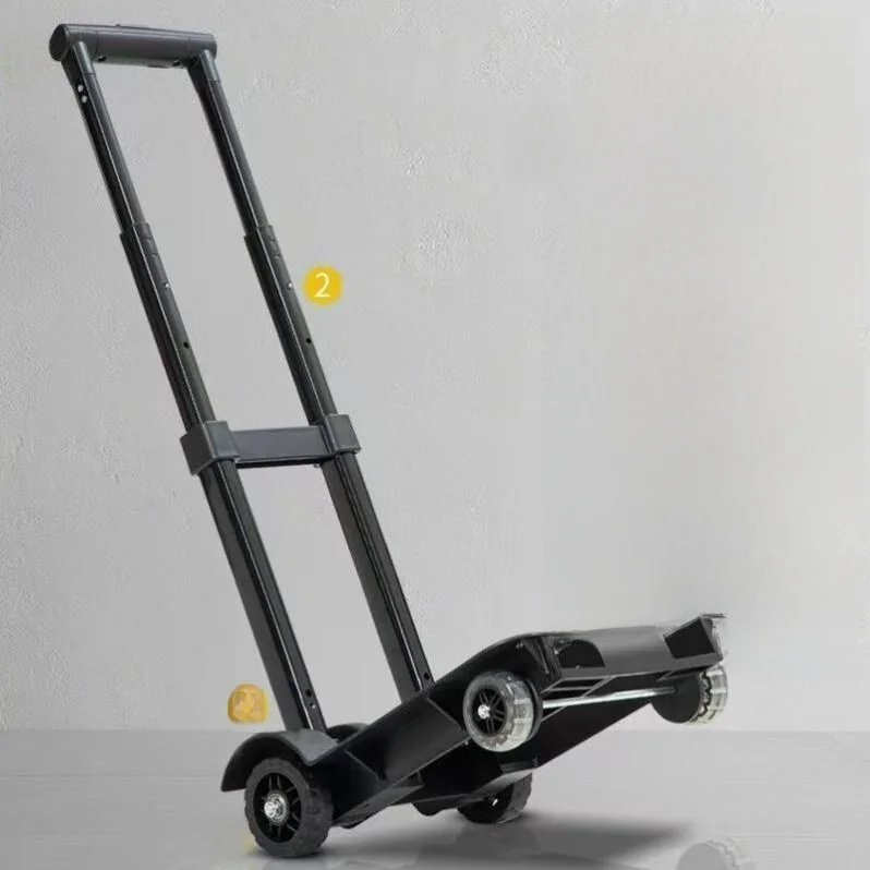 5輪ユニバーサルホイール荷物カートショッピングカート学生用軽量トロリー格納式プルロッド家庭用移動カート