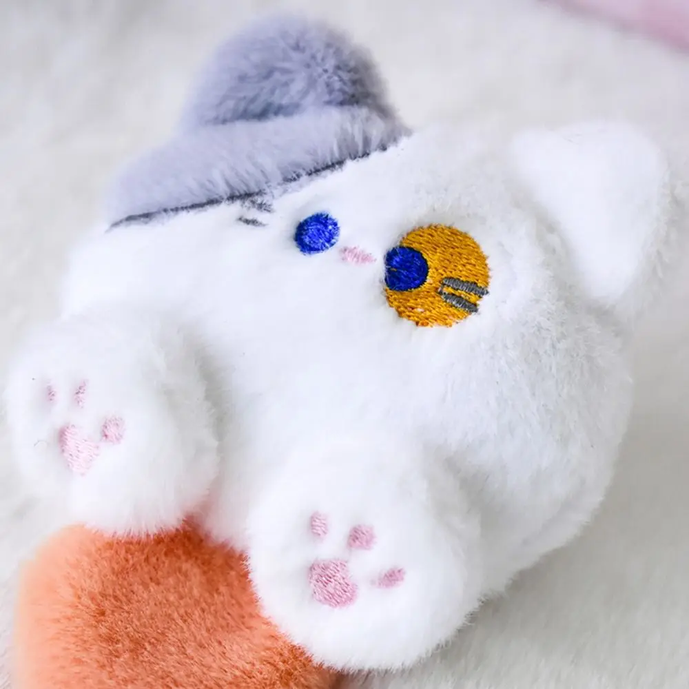 Broche en peluche chat café pour filles, porte-clés en peluche, animal de dessin animé, clé en peluche mignonne, moelleux, beurre, ins, créatif, JOpeuv