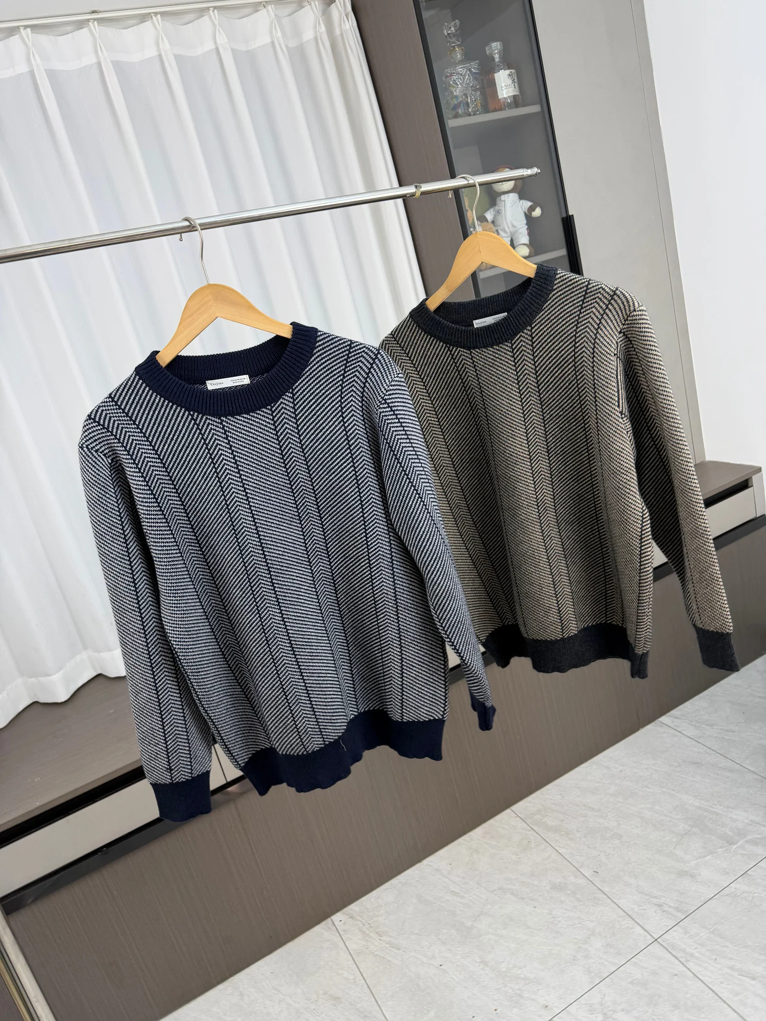 

Вязаный свитер из шерстяной смеси с круглым вырезом, повседневный, модный, осенне-зимний, теплый, удобный, для мужчин и женщин