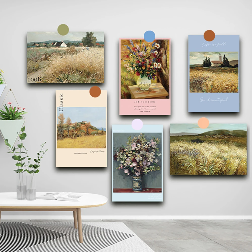 Nordic Style Decorative Card Wall, Postcard Frame Painting Wall Sticker Decorative Card, Artistic Masterpiece Painting