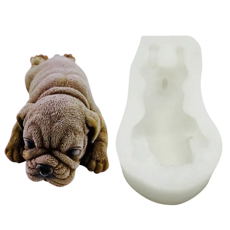 4Shar Pei Mousse Mold Ice Cream Silicone Mold BakingdiyDog Fondant Silicone Mold(Head Toward the Right)