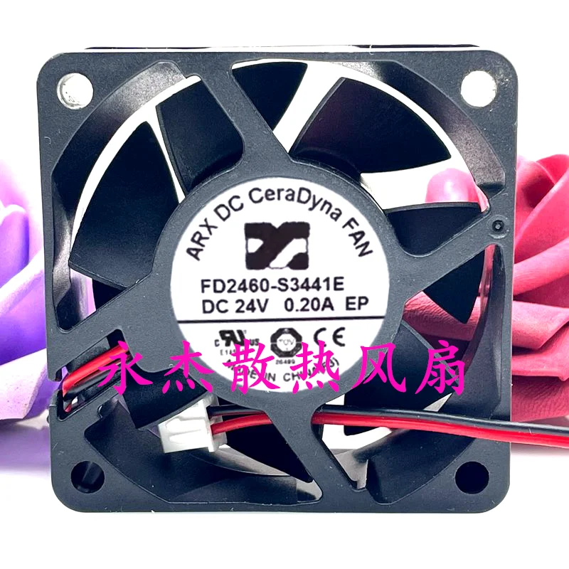 FD2460-S3441E DC 24V 0.20A 60x60x25mm 2-Wire Server Cooling Fan