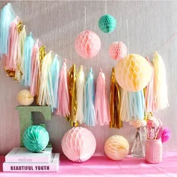 Tissue Paper Tassels Birthday Party Decoration Hanging Garland Ribbon Curtain Baby Shower Decor Parti Celebration Supplies